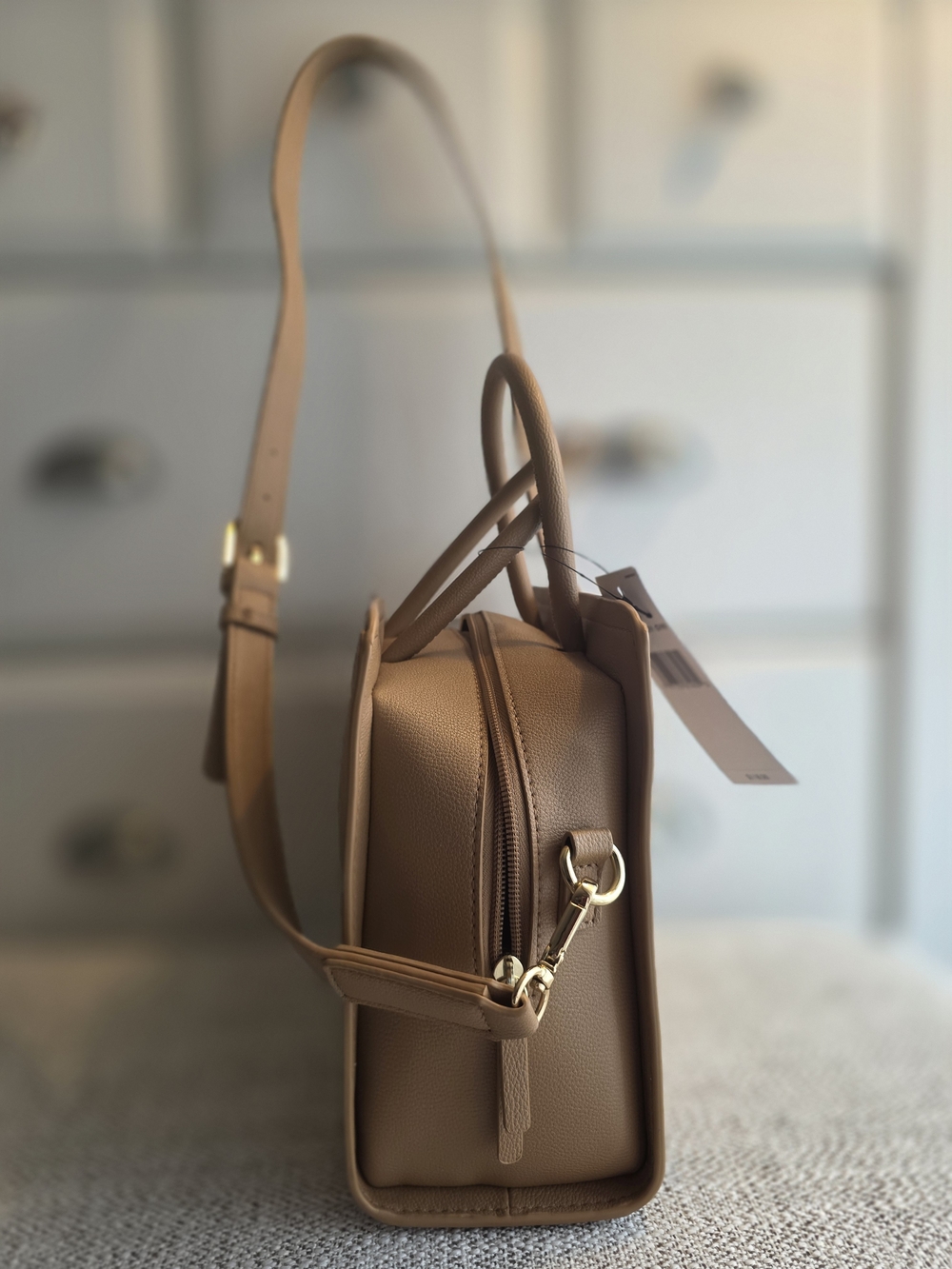 Tommy Hilfiger Tan Structured Satchel Bag - Picture 11 of 11